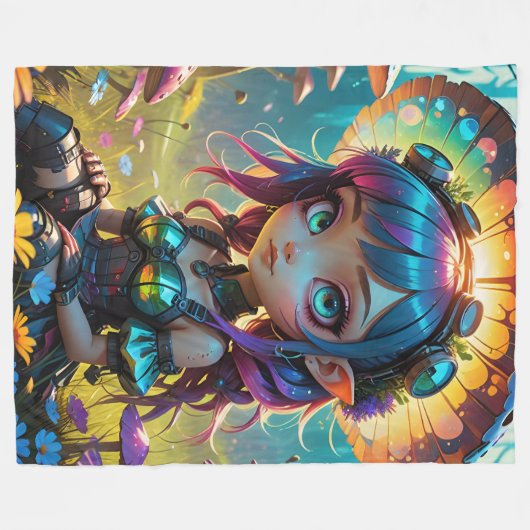 Steampunk Pixie Fleece Blanket (Vorderseite (Horizontal))