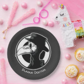 Steampunk Plague Doctor Bird Mask B/W Pappteller (Party)