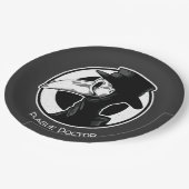 Steampunk Plague Doctor Bird Mask B/W Pappteller (Schrägansicht)