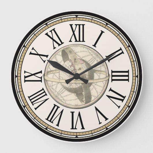 Steampunk-Planetentorbit-Uhr Große Wanduhr (Vorderseite)