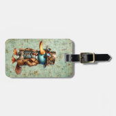Steampunk Platypus Gepäcktag Gepäckanhänger (Vorderseite horizontal)