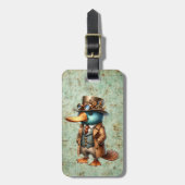 Steampunk Platypus Gepäcktag Gepäckanhänger (Vorderseite vertikal)