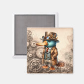 Steampunk Platypus Magnet (Vorderseite/Rückseite)