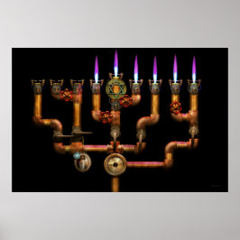Steampunk - Plumbing - Die Menorah leuchten Poster