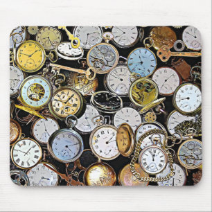 Steampunk-Pocket-Uhren, Gitter, Uhren Mousepad