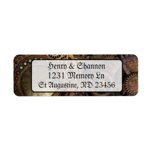 Steampunk Pocket Watch Renaissance Address Labels (Vorne)