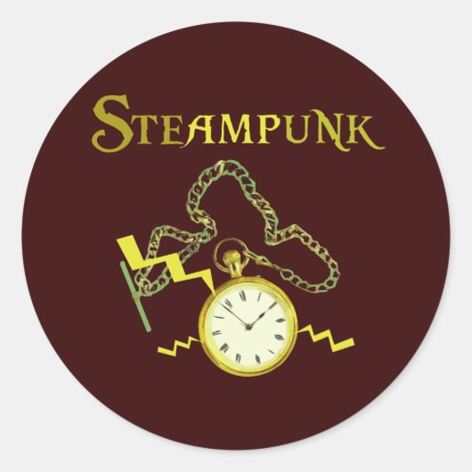 Steampunk Pocketwatch Runder Aufkleber (Vorderseite)