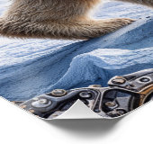 Steampunk-Polar-Bär und Aurora-Design Poster (Ecke)