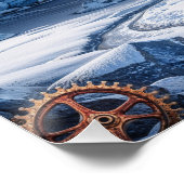 Steampunk Polar Bear und Aurora Art Poster (Ecke)