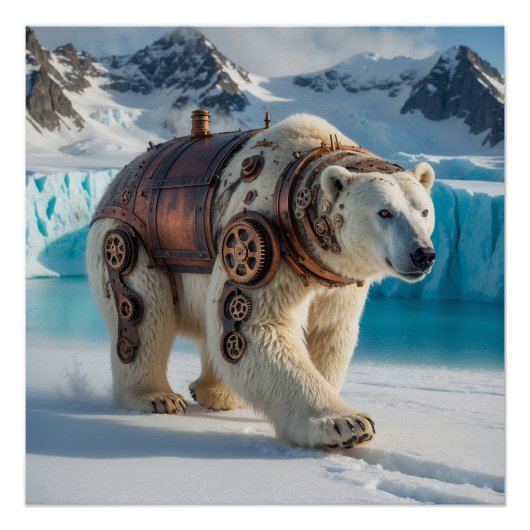Steampunk Polar Bear Warrior Poster (Vorderseite)