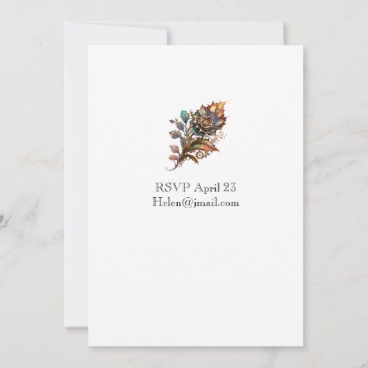 Steampunk Polterabend Einladung (Rückseite)