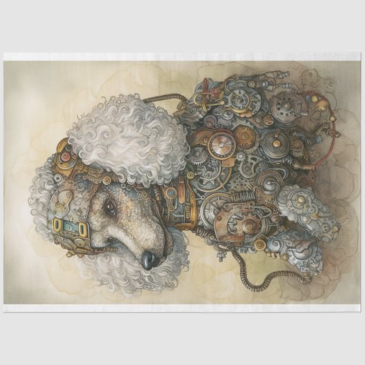 Steampunk Poodle 1 Decoupage Paper Seidenpapier (Vorderseite)