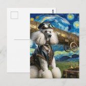 Steampunk Poodle Pilot Van Gogh Postkarte (Vorne/Hinten)