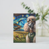 Steampunk Poodle und Enten Postkarte (Stehend Vorderseite)