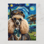 Steampunk Poodle Van Gogh Postkarte (Vorderseite)