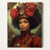Steampunk-Portrait einer Dame und Blume Planer (Rückseite)