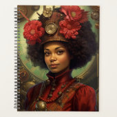 Steampunk-Portrait einer Dame und Blume Planer (Vorderseite)