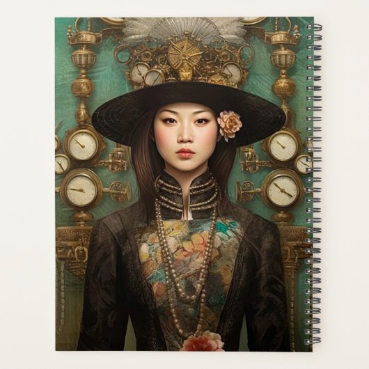 Steampunk-Portrait einer Lady Planer (Rückseite)