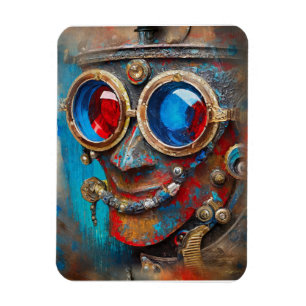 Steampunk-Porträt des Blechmanns Magnet