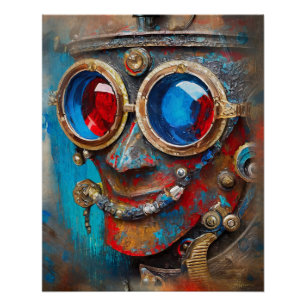 Steampunk-Porträt des Blechmanns Poster