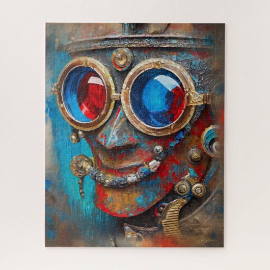 Steampunk-Porträt des Blechmanns Puzzle (Vertikal)