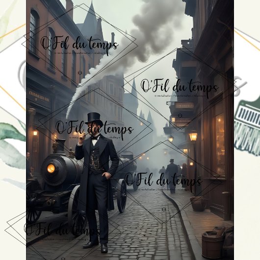 Steampunk Post Apocalyptic Cities Schnitt v9 Seidenpapier