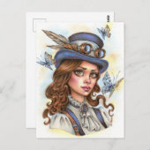 Steampunk Postcard Postkarte (Vorne/Hinten)