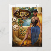Steampunk Postcard Postkarte (Vorne/Hinten)
