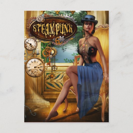 Steampunk Postcard Postkarte (Vorderseite)