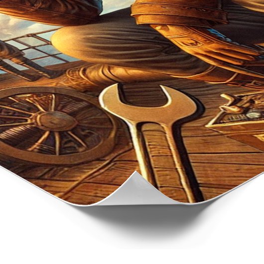 Steampunk Poster 11, Die Maus des Flugzeugs (Ecke)