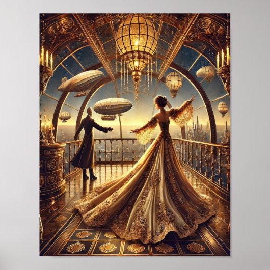 Steampunk Poster 5, The Airship Ballroom Queen (Vorne)