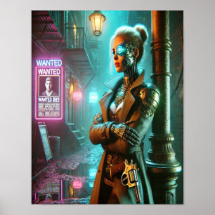 Steampunk Poster 66 The Cybernetic Bounty Hunter