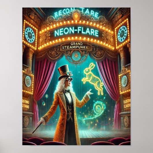 Steampunk Poster 70 Der Neon-Flare Magier (Vorne)