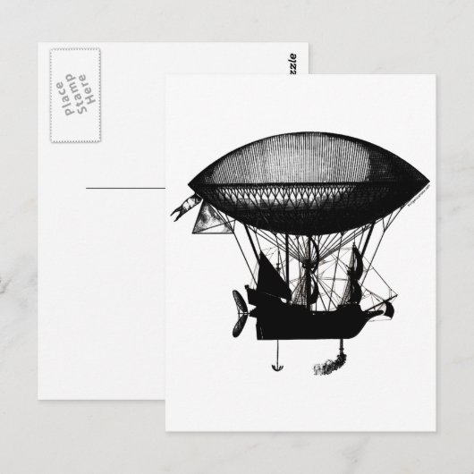 Steampunk Postkarte (Vorne/Hinten)