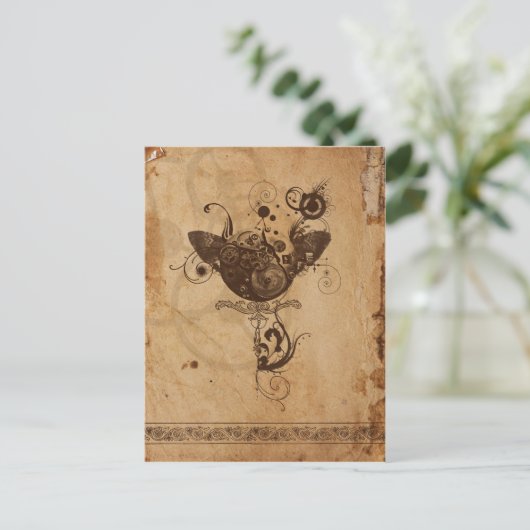 Steampunk Postkarte (Stehend Vorderseite)
