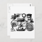 Steampunk Postkarte (Vorne/Hinten)