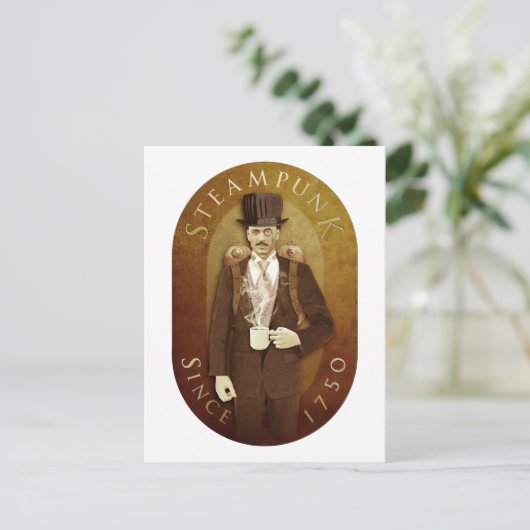 STEAMPUNK POSTKARTE (Stehend Vorderseite)