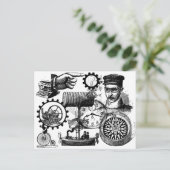 Steampunk Postkarte (Stehend Vorderseite)