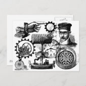 Steampunk Postkarte (Vorne/Hinten)