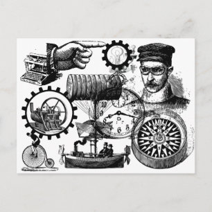 Steampunk Postkarte
