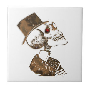 Steampunk Preacher Skeleton Fliese