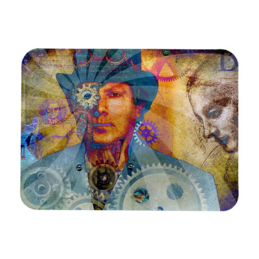 Steampunk Psychedelic Gear Magnet (Horizontal)
