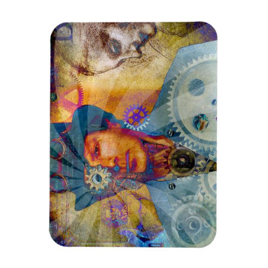 Steampunk Psychedelic Gear Magnet (Vertikal)