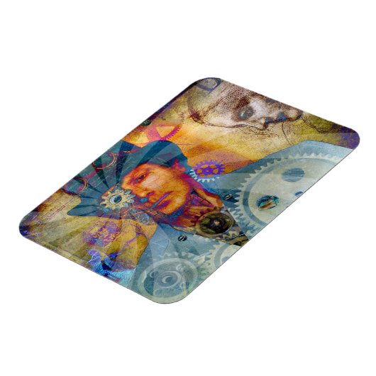 Steampunk Psychedelic Gear Magnet (Linke Seite)