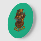 Steampunk Pug Wall Clock - vintage "Steampug" Große Wanduhr (Winkel)