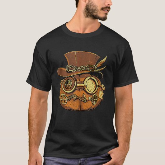 Steampunk Pumpkin Halloween spookoke Oktober Beäng T-Shirt (Vorderseite)