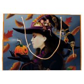 Steampunk Pumpkin Hexe Große Geschenktüte (Rückseite)