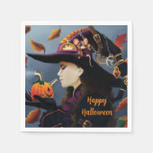 Steampunk Pumpkin Hexe Serviette (Vorderseite)