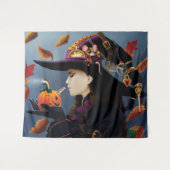 Steampunk Pumpkin Hexe Wandteppich (Vorderseite (Horizontal))