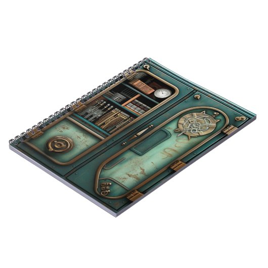 Steampunk-Puzzle Tür ungewöhnliche Messingbücher Notizblock (Linke Seite)